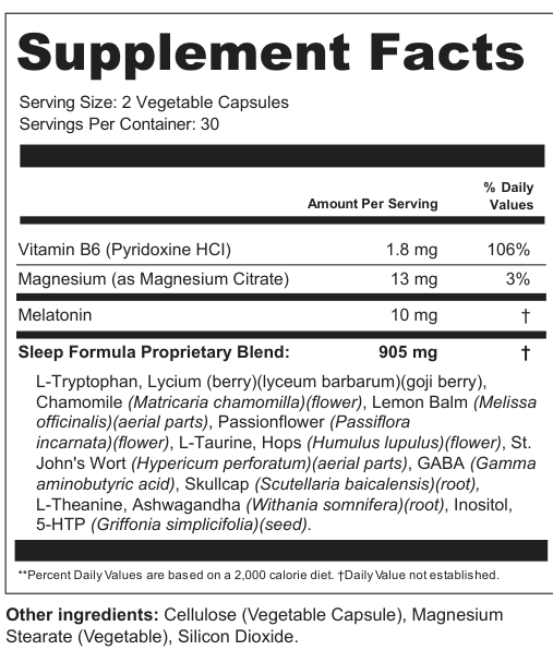 Supplement Facts for Nocturne
